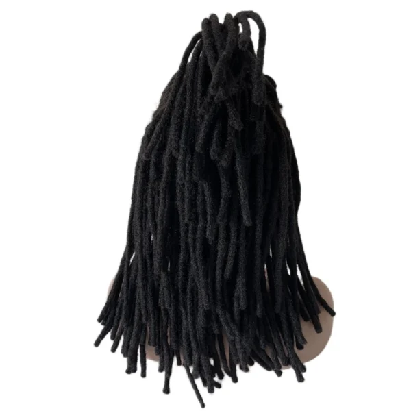 18 inches European Virgin Human Hair Black Color 180% Density Dreadlocks Full Lace Wigs for Black Woman - Image 3