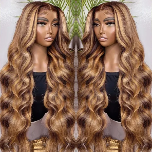 13x4 13x6 body wave HD Lace Frontal Wig Transparent ginger Lace Front Wigs 180 200 Density body Wave Human Hair Wigs