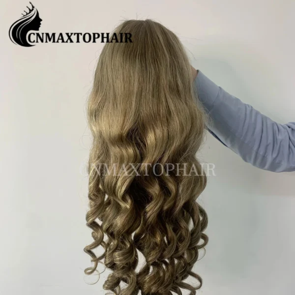 CNMAXTOPHAIR 100% Unprocessed European Human Virgin Hair Swiss Lace Top Wig small layer curly hair