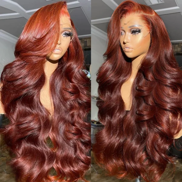 13x4 13x6 body wave HD Lace Frontal Wig Transparent ginger Lace Front Wigs 180 200 Density body Wave Human Hair Wigs