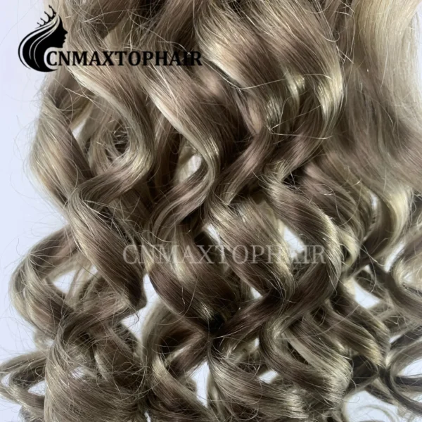 100% Unprocessed European Human Virgin Hair Swiss Lace Top Wig small layer curly hair - Image 3