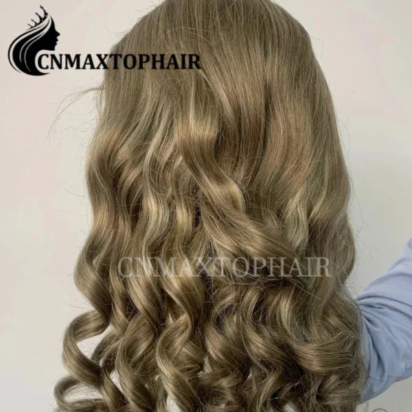 CNMAXTOPHAIR 100% Unprocessed European Human Virgin Hair Swiss Lace Top Wig small layer curly hair - Image 2