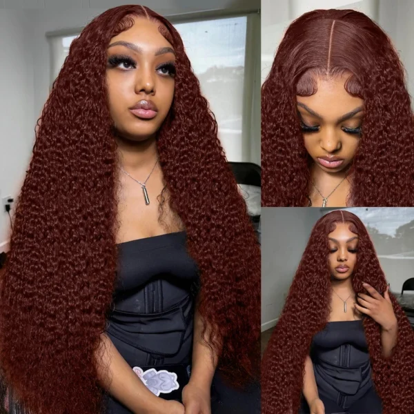 13x4 13x6 Deep Curly HD Lace Frontal Wig Transparent 350 ginger Curly Lace Front Wigs Deep Wave Human Hair Wigs